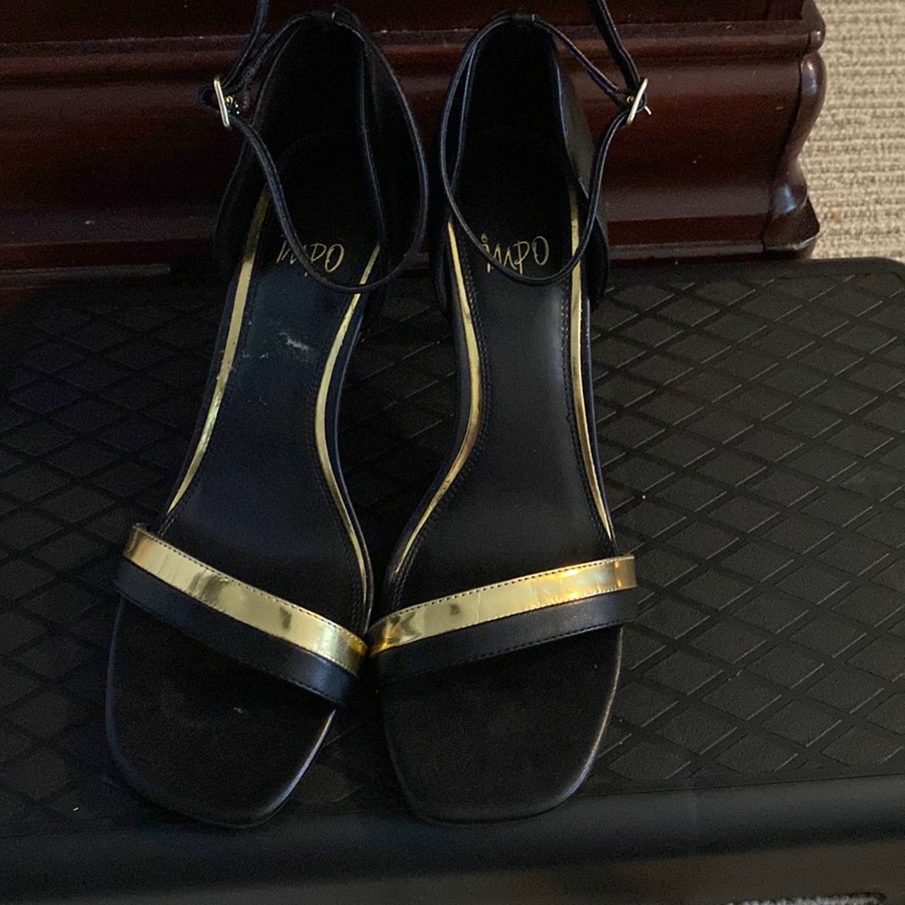 Black and Gold Evening Shoes